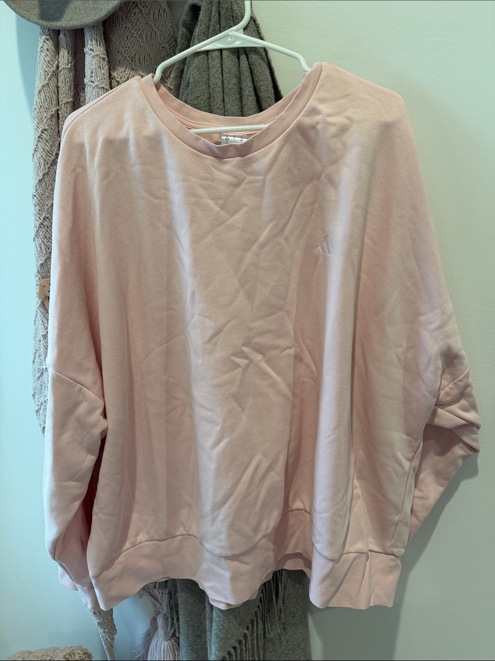 adidas Women’s Pale Pink Oversized Crewneck Sweatshirt